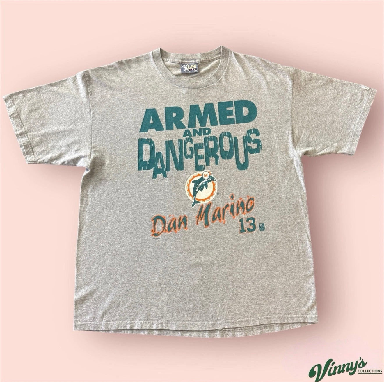 Lee Sport NFL Miami Dolphins Dan Marino Armed Dangerous Football Shirt Mens 2XL