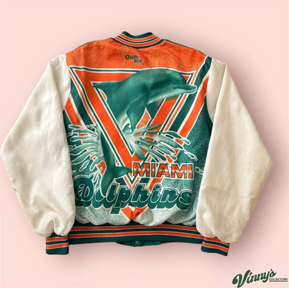 Vintage Chalk Line NFL Miami Dolphins Fanimation Football Jacket Mens Large