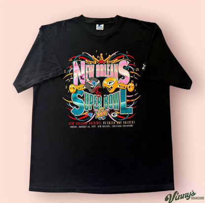 Vintage 1997 Starter NFL Super Bowl XXXI Packers Patriots Football Shirt Mens XL