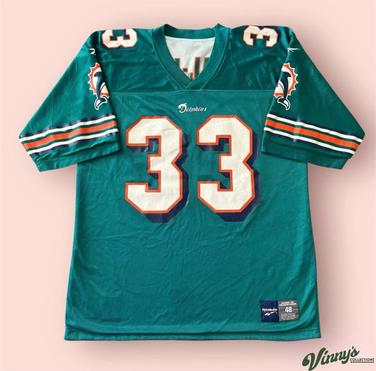 Reebok NFL Miami Dolphins Kareem Abdul Jabbar Reversible Football Jersey Mens Large 48
