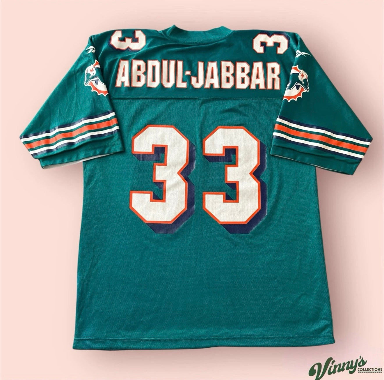 Reebok NFL Miami Dolphins Kareem Abdul Jabbar Reversible Football Jersey Mens Large 48