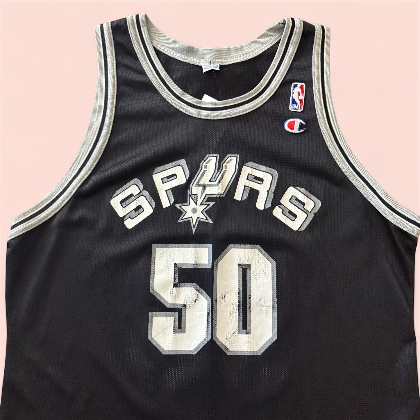 Champion NBA San Antonio Spurs David Robinson Basketball Jersey Mens 48 XL