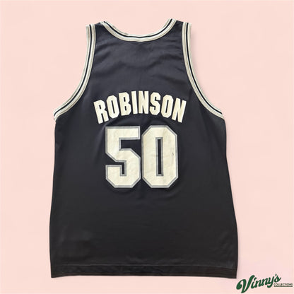 Champion NBA San Antonio Spurs David Robinson Basketball Jersey Mens 48 XL