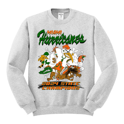 Miami Hurricanes '2024 State Champions' Crewneck Sweatshirt