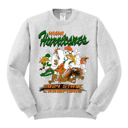 Miami Hurricanes '2024 State Champions' Crewneck Sweatshirt