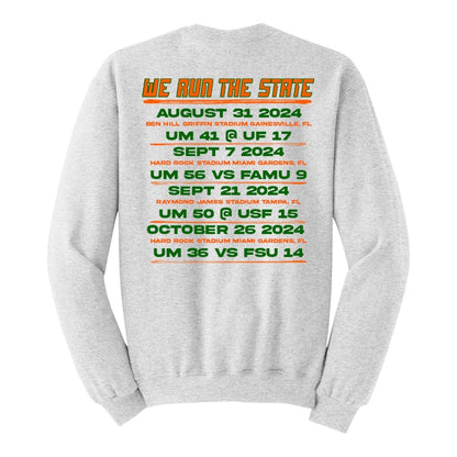 Miami Hurricanes '2024 State Champions' Crewneck Sweatshirt