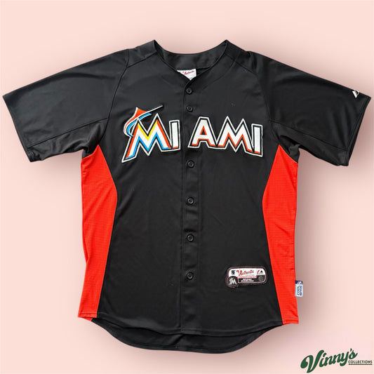 Majestic MLB Miami Marlins Baseball Jersey Mens Medium