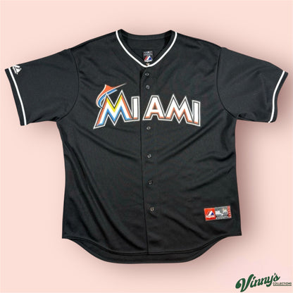 Majestic MLB Miami Marlins Baseball Jersey Mens Medium