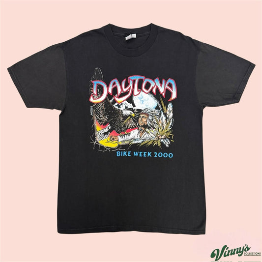 Vintage 00s Y2K Hanes 2000 Daytona Bike Week Biker Shirt Mens Large