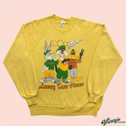 Vintage 90s Jerzees Miami Hurricanes Looney Tunes College Sweatshirt Mens XL