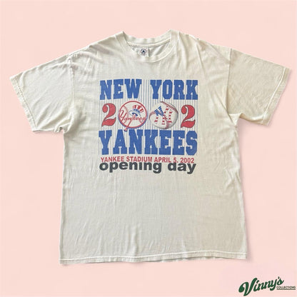 Vintage 2002 Delta MLB New York Yankees Opening Day Baseball Shirt Mens XL
