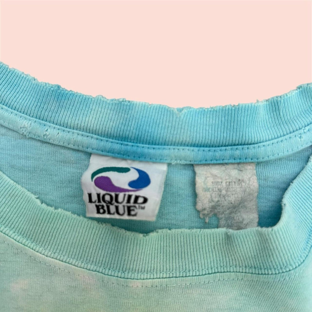 Vintage 90s Liquid Blue Grateful Dead Dancing Bear Tie Dye LS Shirt Mens Large
