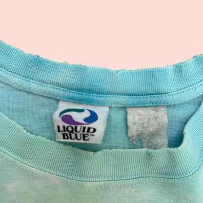 Vintage 90s Liquid Blue Grateful Dead Dancing Bear Tie Dye LS Shirt Mens Large