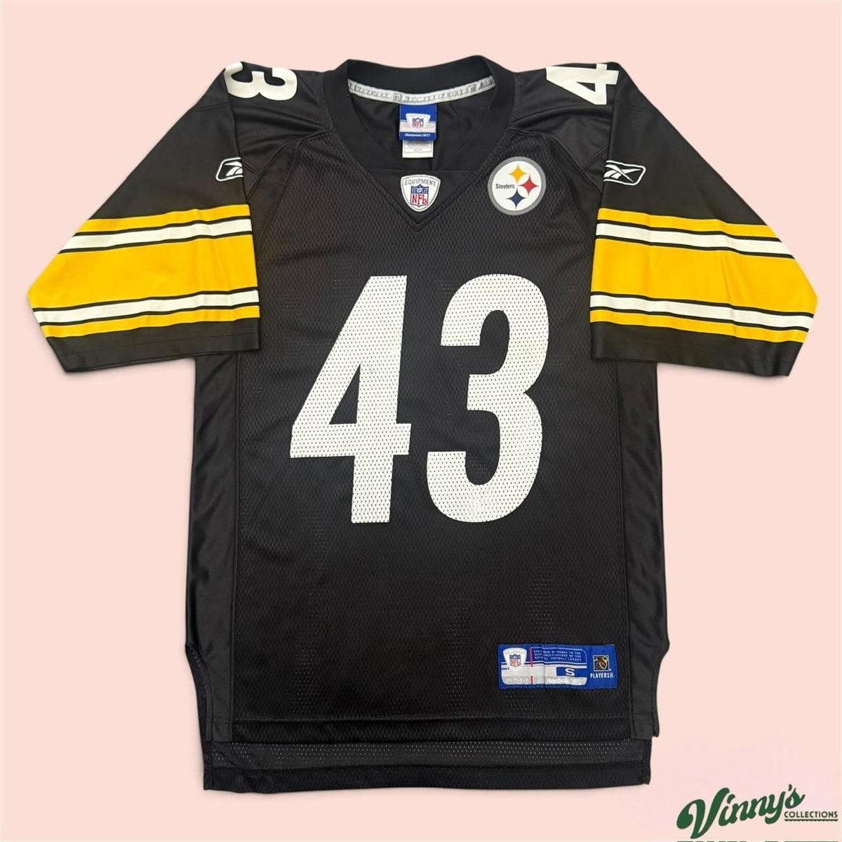 Vintage 00s Reebok Pittsburgh Steelers Troy Polamalu Football Jersey Mens Smalll