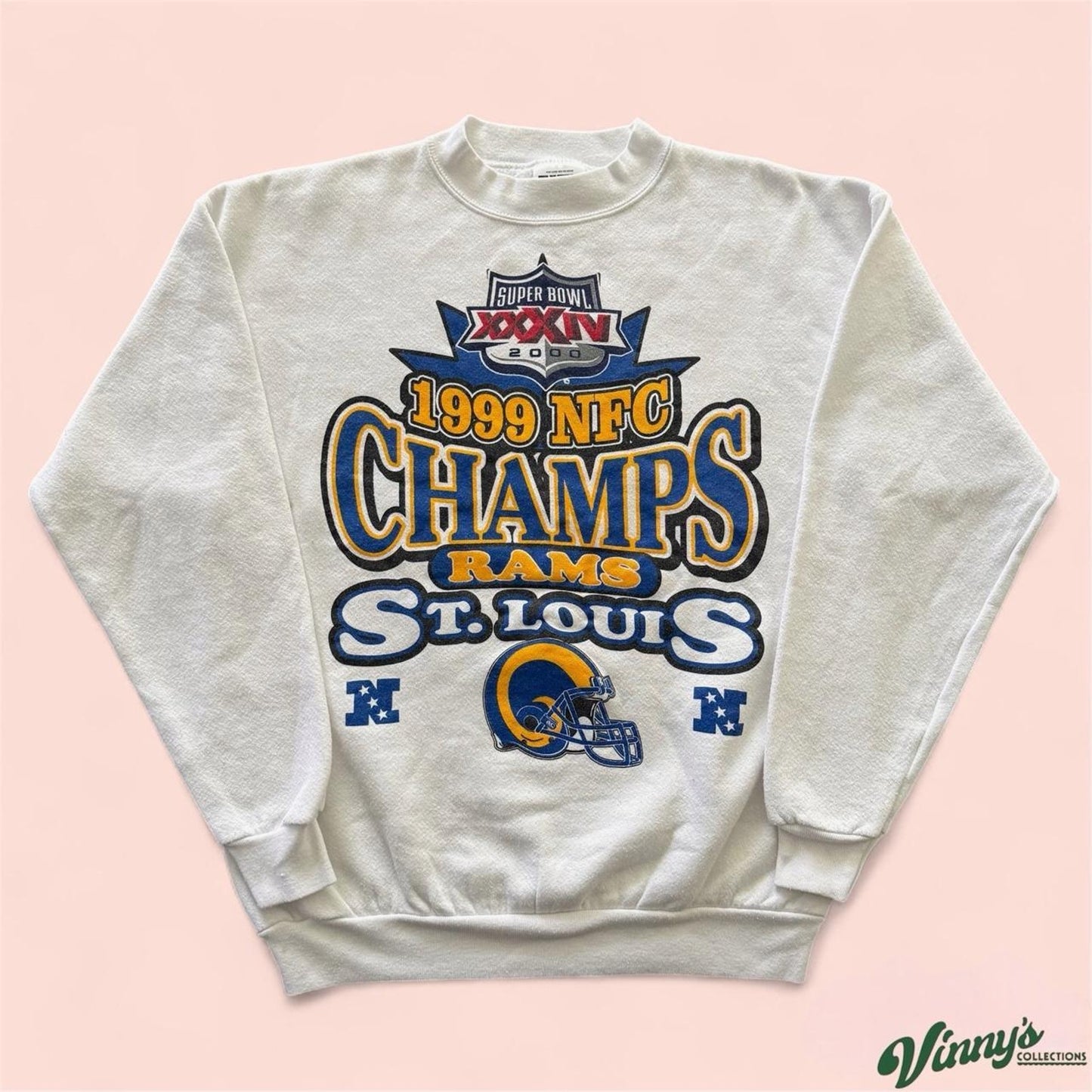 1999 Tultex NFL St Louis Rams NFC Champions Football Sweatshirt Mens Medium