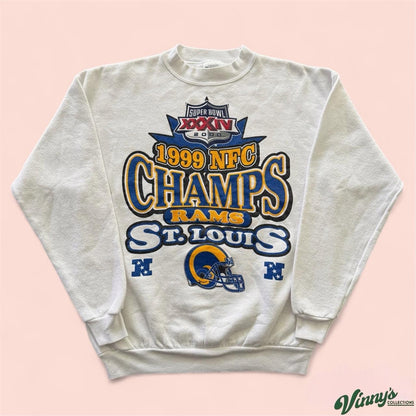 1999 Tultex NFL St Louis Rams NFC Champions Football Sweatshirt Mens Medium