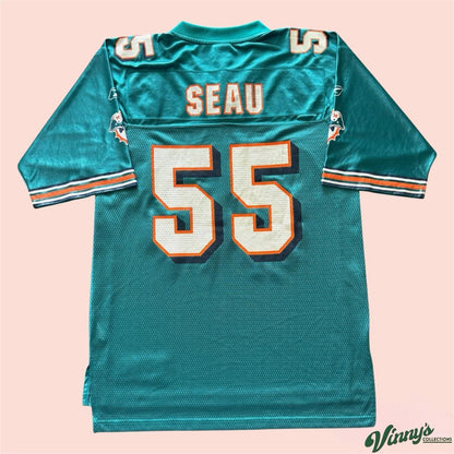 Vintage Reebok NFL Miami Dolphins Junior Seau Football Jersey Mens Medium