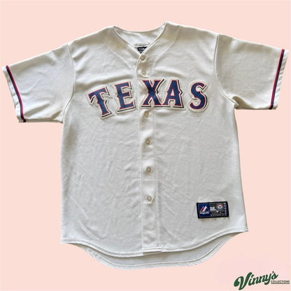 Vintage Majestic MLB Texas Rangers Baseball Jersey Mens Large