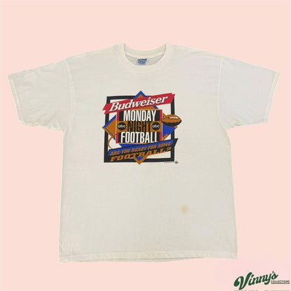 Vintage 00s Y2K Gildan Budweiser NFL MNF Monday Night Football Shirt Mens XL