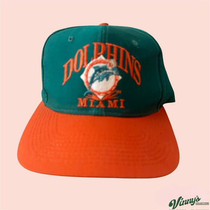 Vintage 90s AJD NFL Miami Dolphins Football Snapback Hat