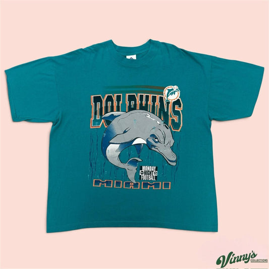 Vintage 90s League Leader Miami Dolphins Monday Night Football Shirt Mens XL