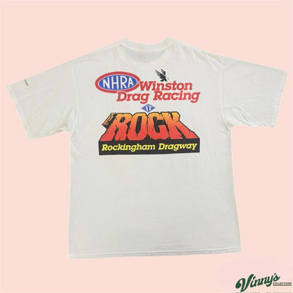 Vintage 90s Jerzees NHRA Winston Drag Racing The Rock Shirt Mens XL
