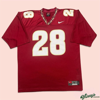 Vintage 90s Nike Florida State Seminoles Warrick Dunn College Jersey Mens Large