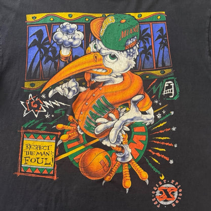 Vintage Oneita Xplosion Miami Hurricanes College Basketball Rap Shirt Mens 2XL
