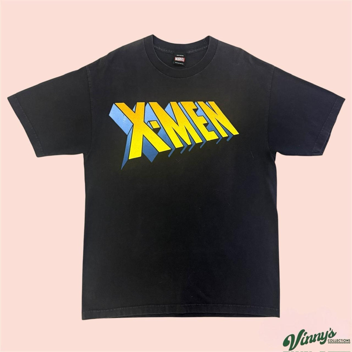 Vintage 90s Marvel X-Men 3D Block Logo Shirt Mens Large