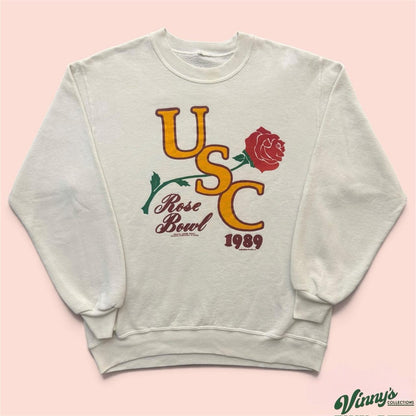 Vintage 80s USC Trojans 1989 Rose Bowl College Crewneck Sweatshirt Mens Large