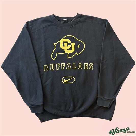 Vintage 90s Nike NCAA Colorado Buffaloes College Crewneck Sweatshirt Mens XL