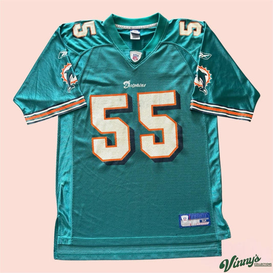 Vintage Reebok NFL Miami Dolphins Junior Seau Football Jersey Mens Medium