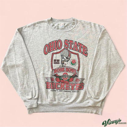 Vintage Jerzees 1997 Ohio State Buckeyes Rose Bowl College Sweatshirt Mens XL