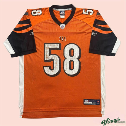 Vintage 00s NFL Reebok Cincinnati Bengals Rey Maualuga Football Jersey Mens XL