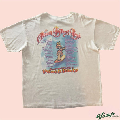 Vintage 00s 2002 Alman Brothers Band Peach Party Band Shirt Mens XL