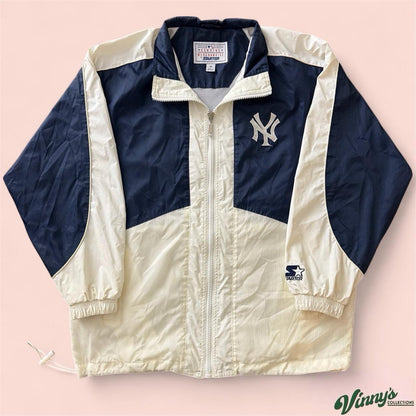 Vintage 90s Starter MLB New York Yankees Baseball Windbreaker Jacket Mens Medium