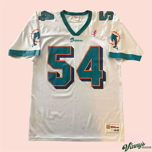 Vintage 90s Wilson Miami Dolphins Zach Thomas Football Jersey Mens 46 Large