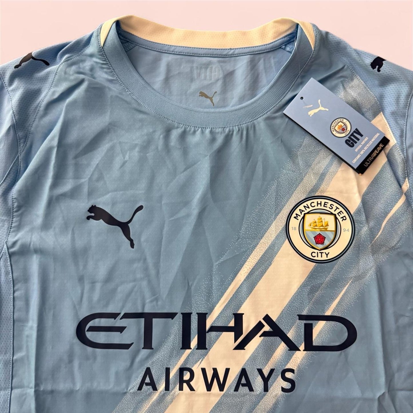 NWT 2025/26 Puma Manchester City Home Soccer Jersey Kit Mens Large