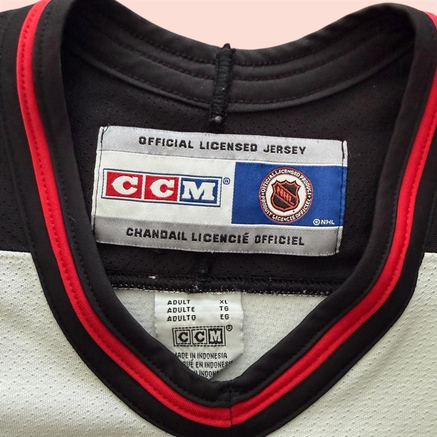 Vintage 90s CCM NHL New Jersey Devils White Hockey Jersey Mens XL