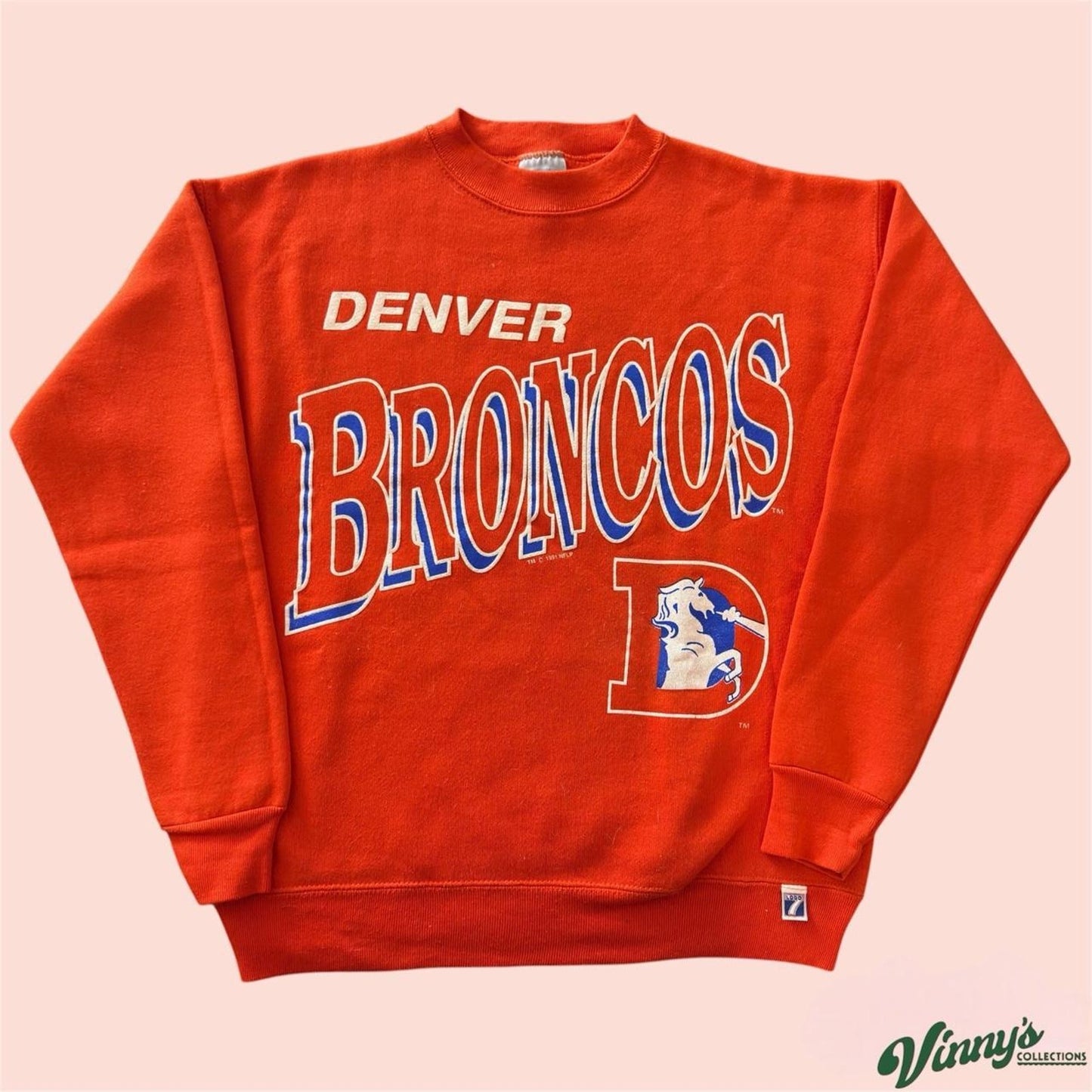 Vintage 90s Logo 7 NFL Denver Broncos Football Crewneck Sweatshirt Mens Medium