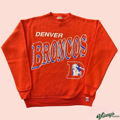 Vintage 90s Logo 7 NFL Denver Broncos Football Crewneck Sweatshirt Mens Medium