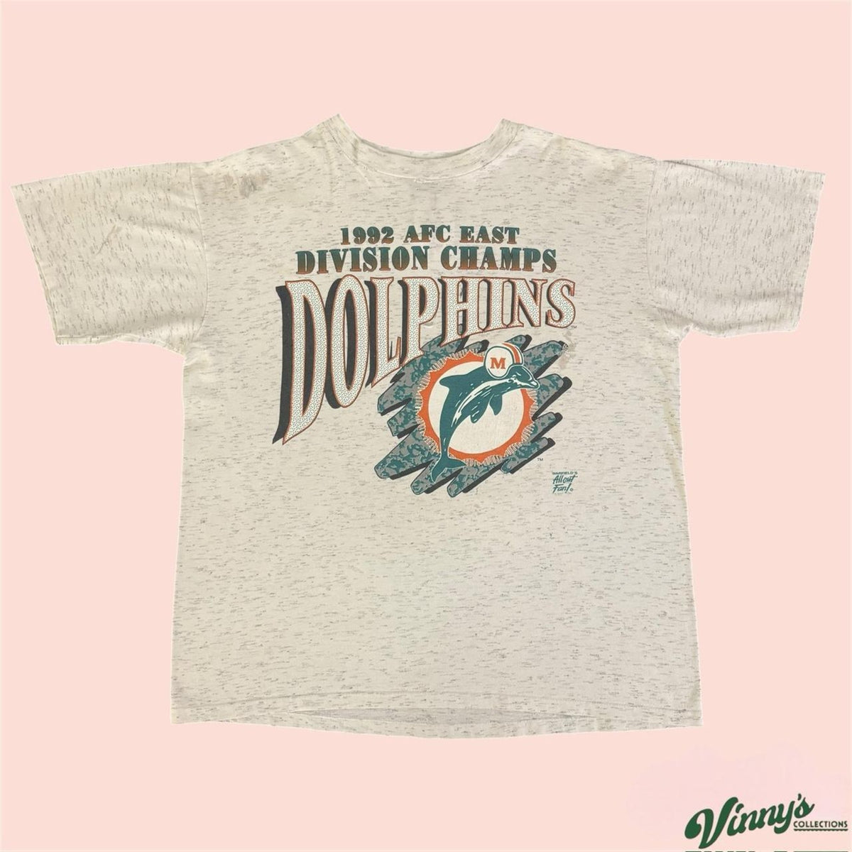 Vintage 90s MSP 1992 NFL Miami Dolphins AFC Champions Football Shirt Mens XL