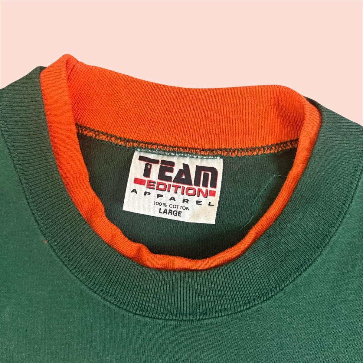 Vintage 90s Team Edition Apparel Miami Hurricanes College Shirt Mens Large