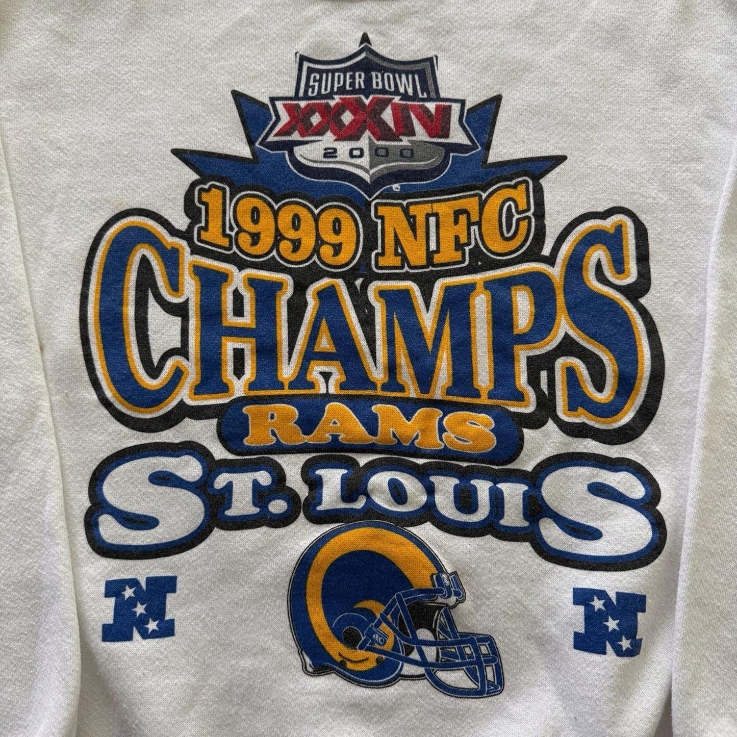 1999 Tultex NFL St Louis Rams NFC Champions Football Sweatshirt Mens Medium