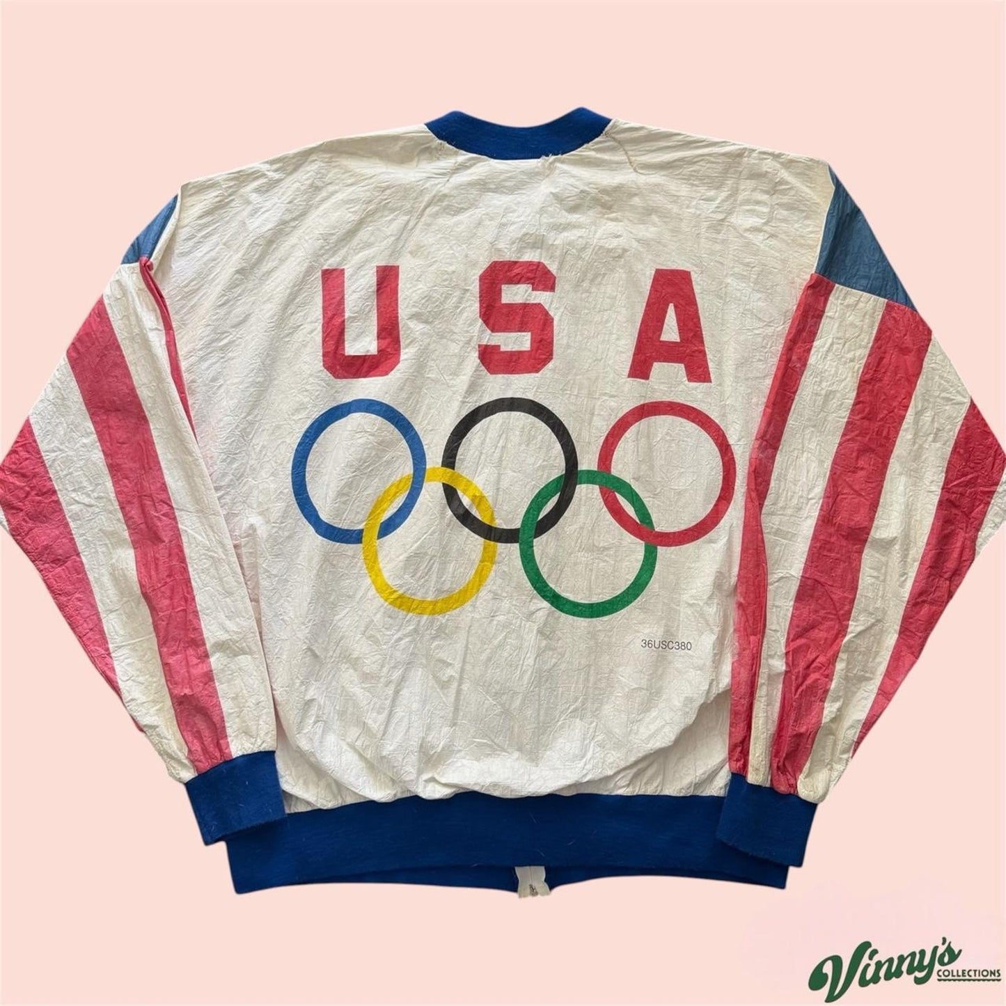 Vintage 1980s General Mills USA Olympic DuPont Tyvek Jacket Mens XL
