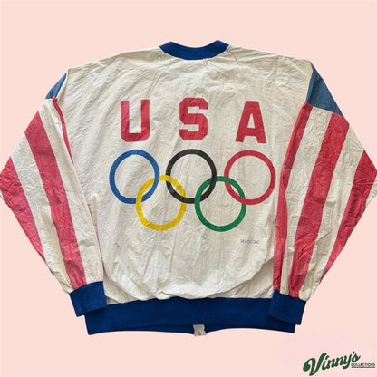 Vintage 1980s General Mills USA Olympic DuPont Tyvek Jacket Mens XL