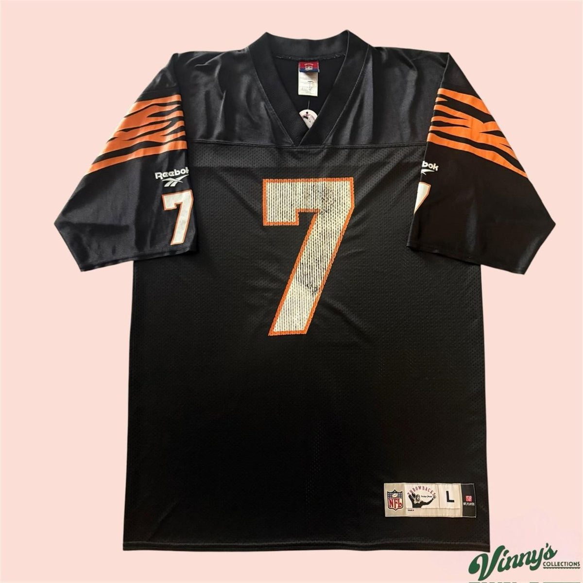 Vintage Reebok NFL Cincinnati Bengals Boomer Esiason Football Jersey Mens Large