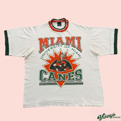 Vintage 90s Tee’s Unlimited Miami Hurricanes College Shirt Mens Large