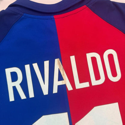 Vintage 90s 1999 Nike Barcelona Rivaldo Soccer Jersey Kit Mens Small