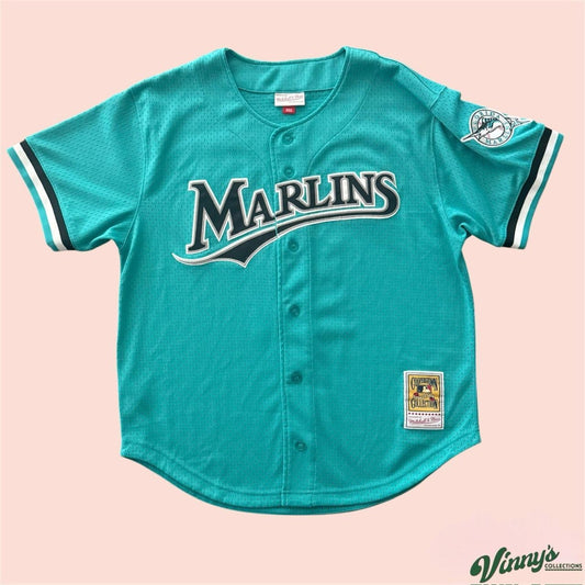 Mitchell & Ness MLB Florida Marlins Andre Dawson Baseball Jersey Mens 44 Large